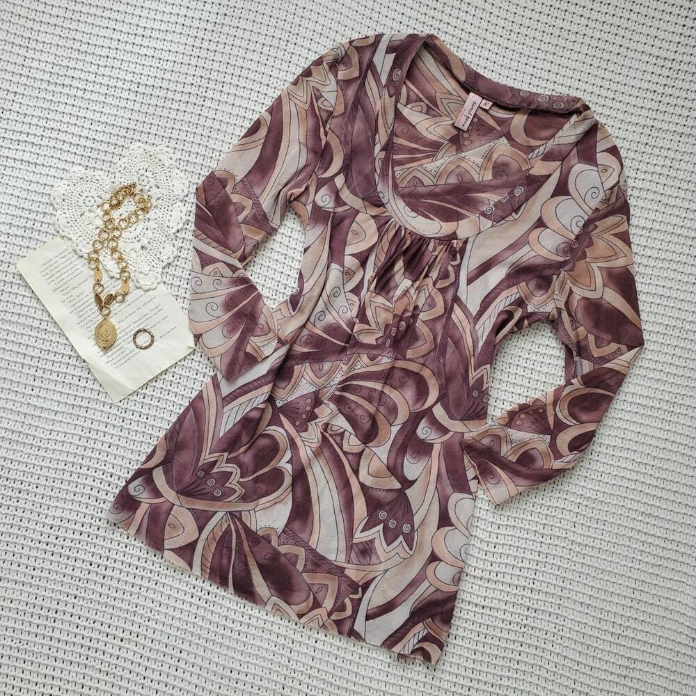 Y2k sweet pea micromesh groovy style top